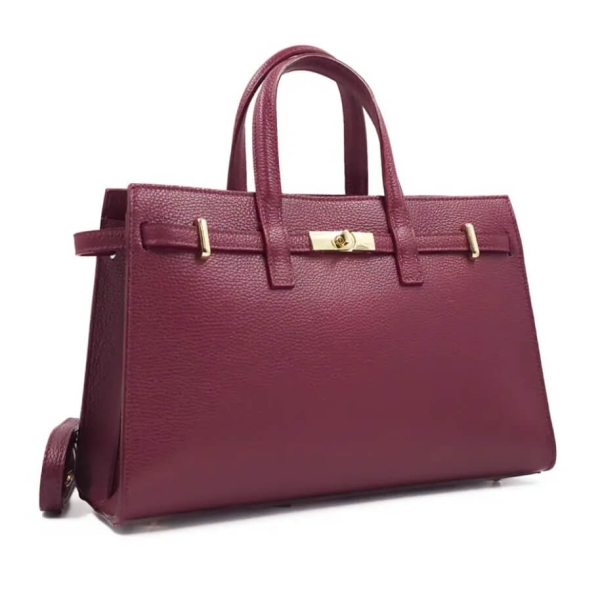 Дамска чанта от естествена кожа – Класически италиански дизайн | Бордо