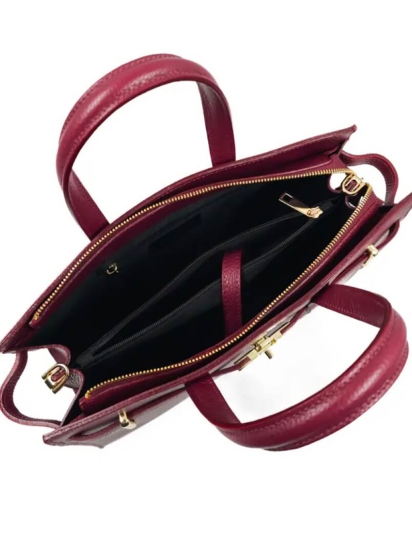 Дамска чанта от естествена кожа – Класически италиански дизайн | Бордо