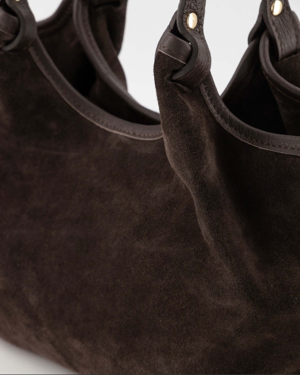 Italian suede brown bag  (Medium size) | Unique Fashion