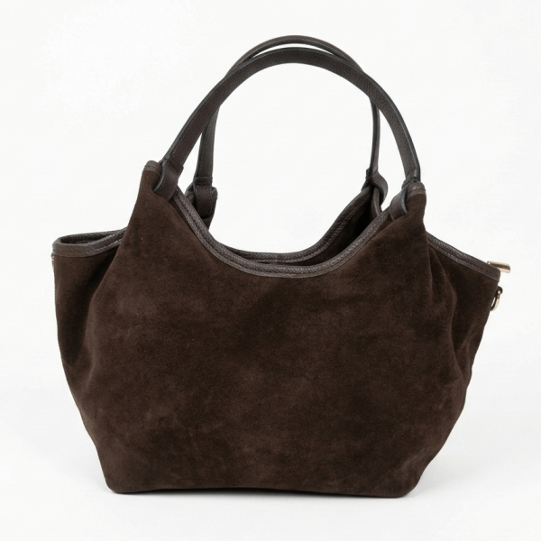 Italian suede brown bag  (Medium size) | Unique Fashion