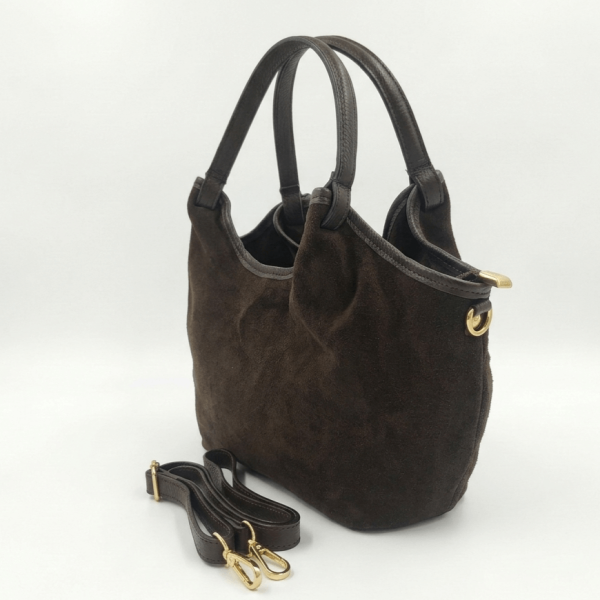 Italian suede brown bag  (Medium size) | Unique Fashion