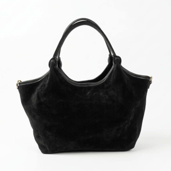 Черна велурена чанта  италианска