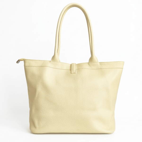 Ladies' handbag made of genuine leather 2 in 1, Yellow color | Made in Italy