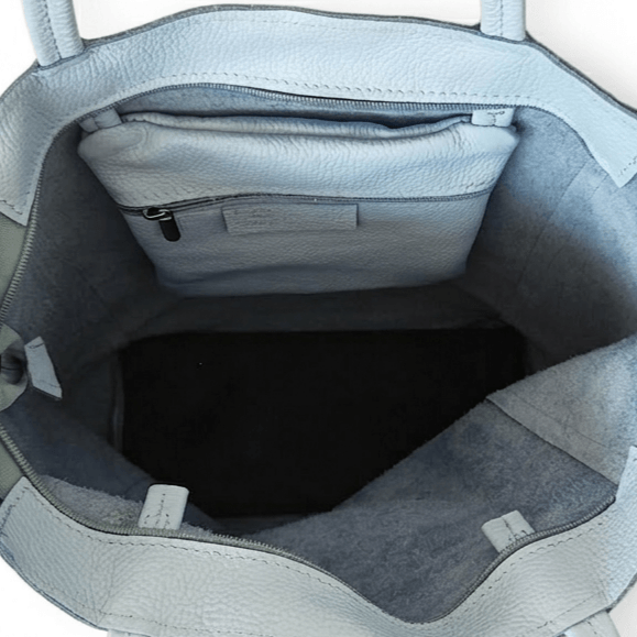 Кожена чанта тип торба с панделка| Unique Fashion