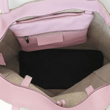 Кожена чанта тип торба с панделка| Unique Fashion