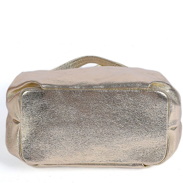 Елегантна Златна Дамска Чанта Естествена Кожа | Unique Fashion