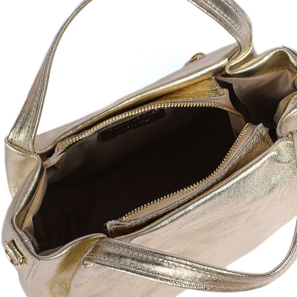 Елегантна Златна Дамска Чанта Естествена Кожа | Unique Fashion