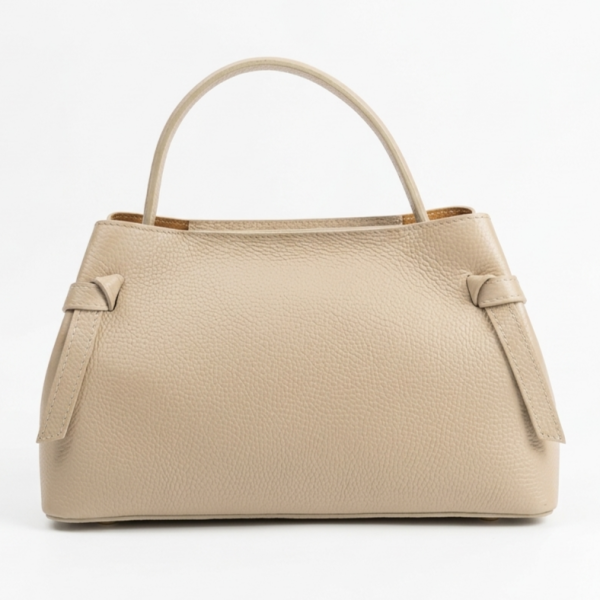 Бежова Дамска Чанта от Естествена Кожа | Unique Fashion