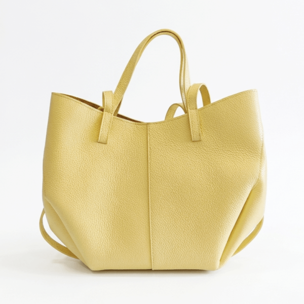 Large yellow leather bag, genuine leather | Unique Fashion