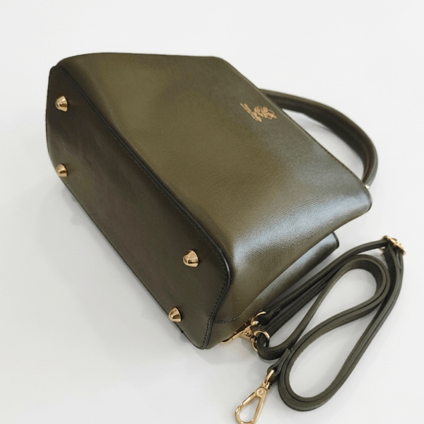 Women's leather bag in khaki color | Olive green, made in Italy