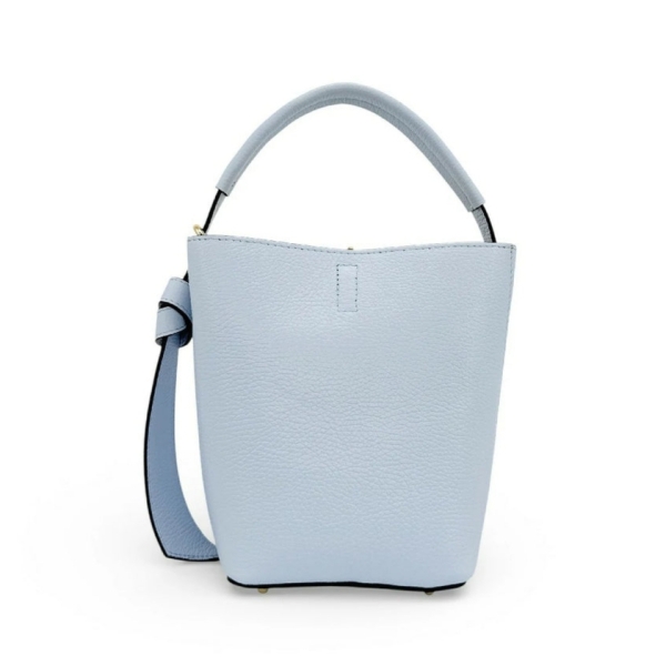 Light blue leather handbag made of genuine leather Vera Pelle
