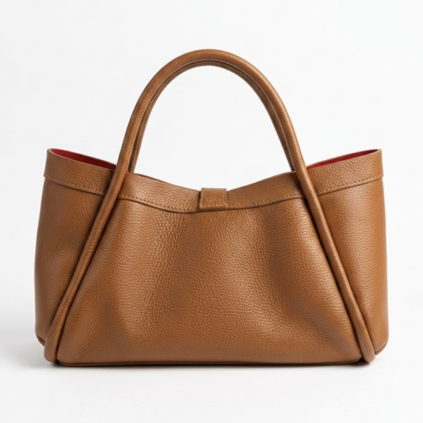 Brown women's handbag made of genuine calfskin Unique Fashion