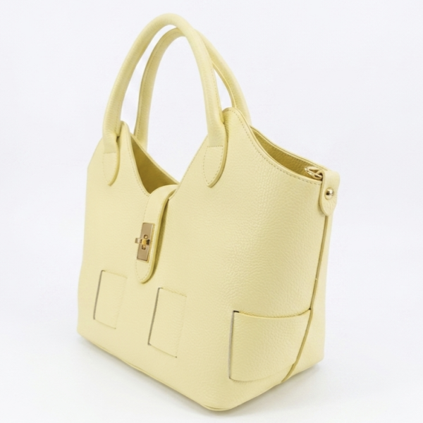 Women's Bag Genuine Leather Pastel Yellow | Vera Pelle