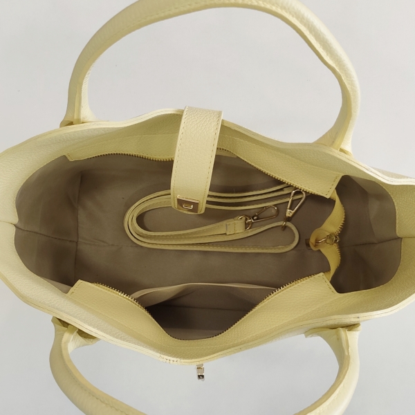 Women's Bag Genuine Leather Pastel Yellow | Vera Pelle