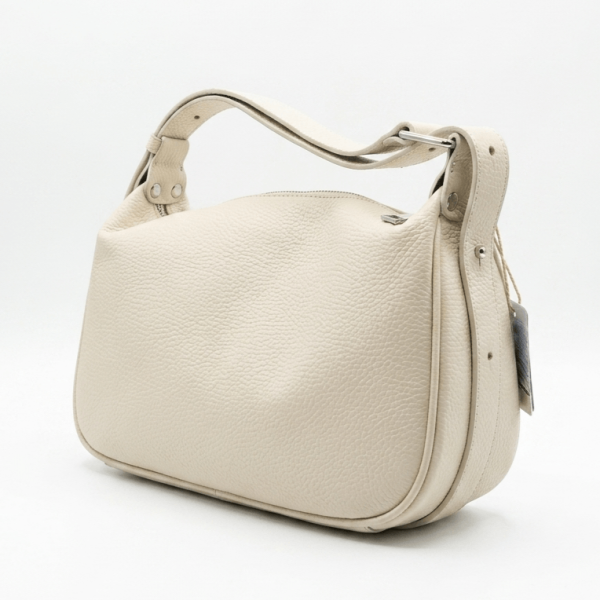 Elegant Italian shoulder and crossbody bag in beige color