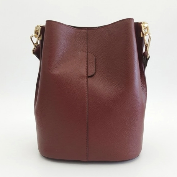 Luxury burgundy genuine leather women's handbag by Vera Pelle – Italian craftsmanship