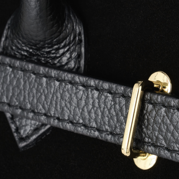 Luxury black handbag, natural suede, genuine leather, handmade, Italy