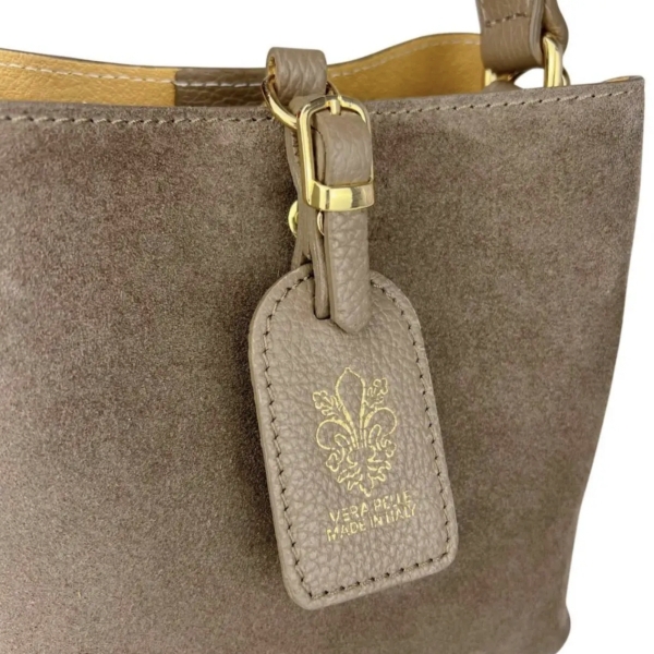 Italian women's handbag made of genuine suede and leather - 6 colors | Unique Fashion