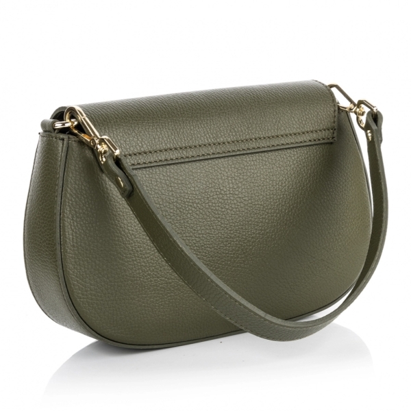 Luxury Italian genuine leather bag (Vera Pelle), Khaki