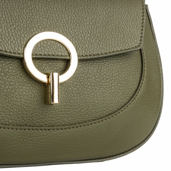 Luxury Italian genuine leather bag (Vera Pelle), Khaki