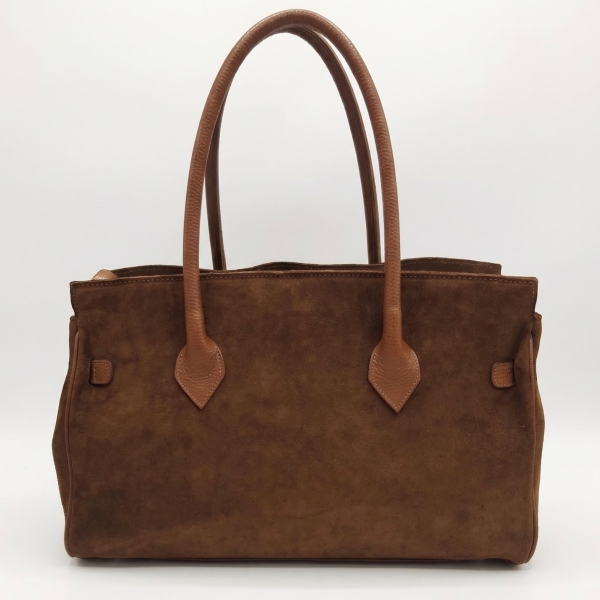Cognac-colored Brown Suede Women's Handbag | Unique Fashion