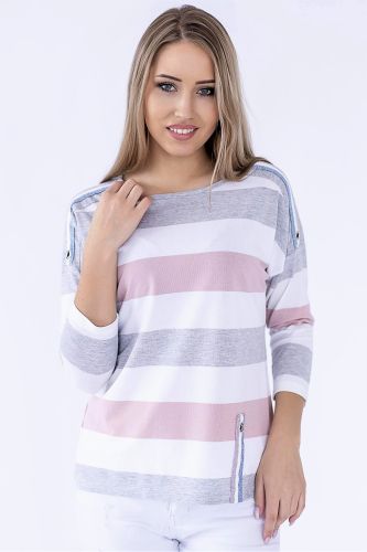 Women's striped  blue and pink blouse